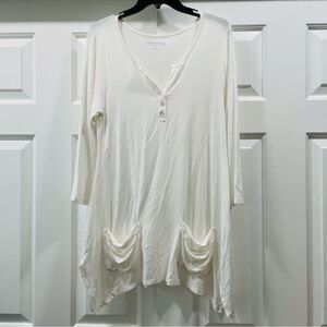 Soft Surroundings White Tunic Top Size S